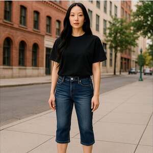 Amazing Mi Cropped Jeans Lace Up Back Size 11